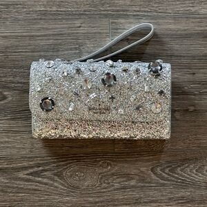 Kate Spade Glittering Silver Clutch
